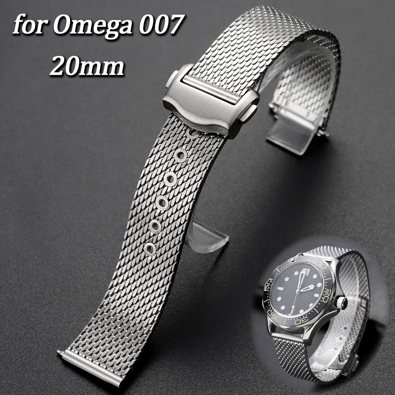 Luxury Watch Omega - 20mm roestvrijstalen mesh horlogeband vervanging voor