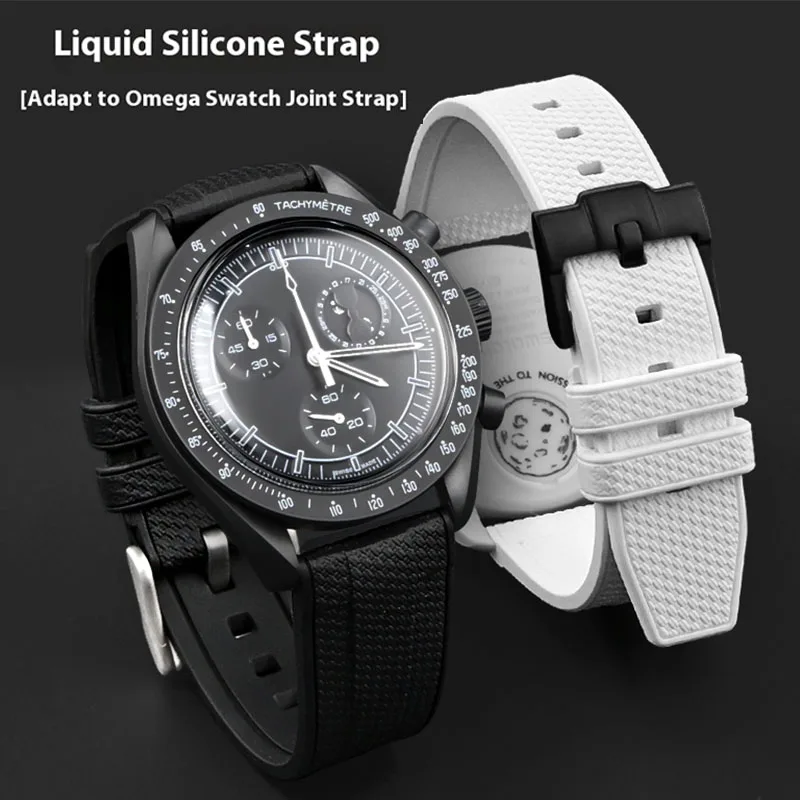 Luxury Watch Omega - 20mm 22mm vloeibare siliconen band voor