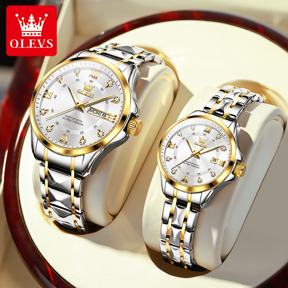 Luxury Watch Market - OLEVS 2906 paar horloge originele Romeinse