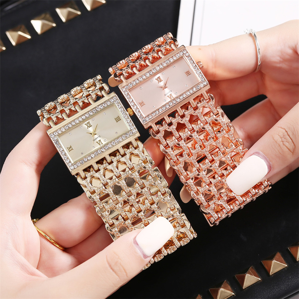 Luxury Watch Events - Luxe edel gouden dames quartzhorloge, modieus