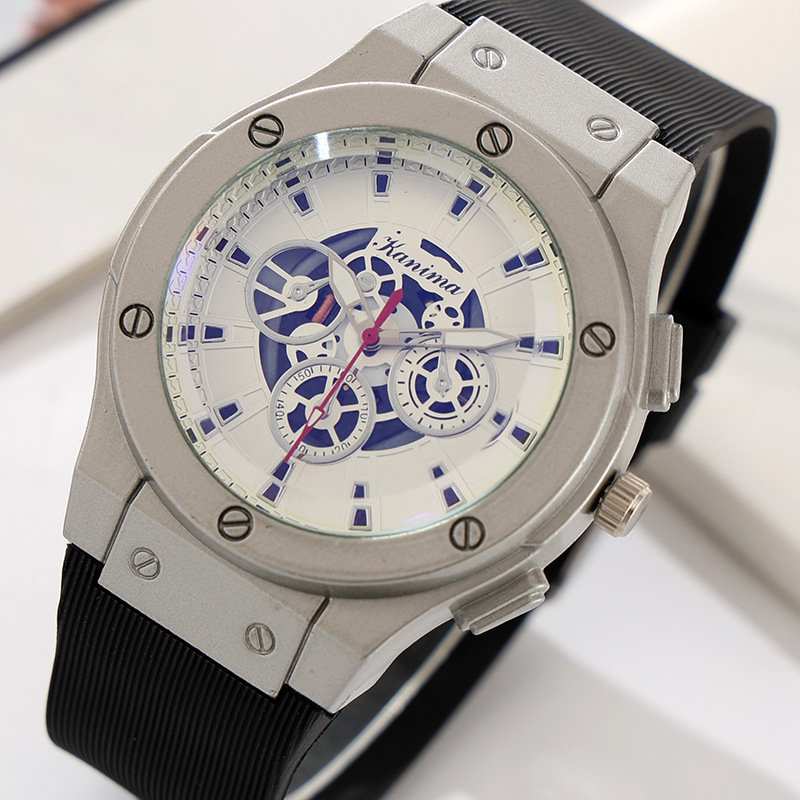 Luxury Watch Store - Heren roestvrijstalen siliconen bandhorloge Mode Zakelijk