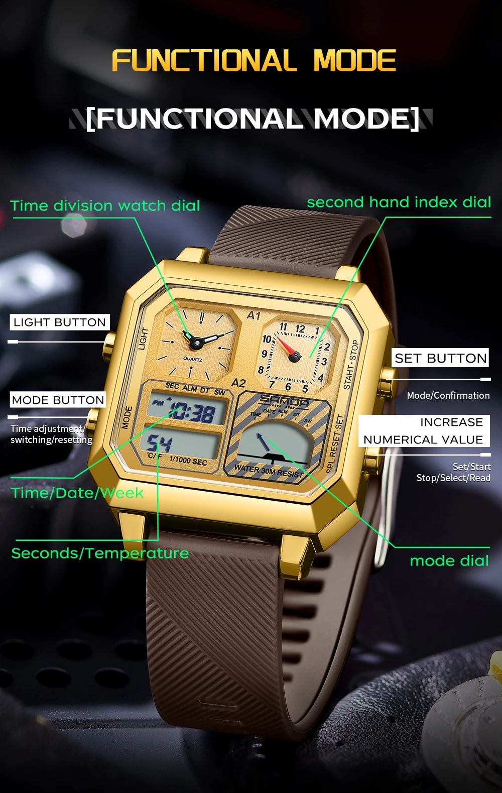 SANDA Topmerk 6210 Mode heren  - Luxury Watch Store recensie en prijs